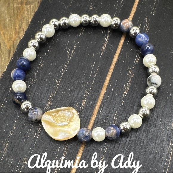 Alquimia by Ady Blue and Silver Beaded Bracelet - Picture 1 of 3